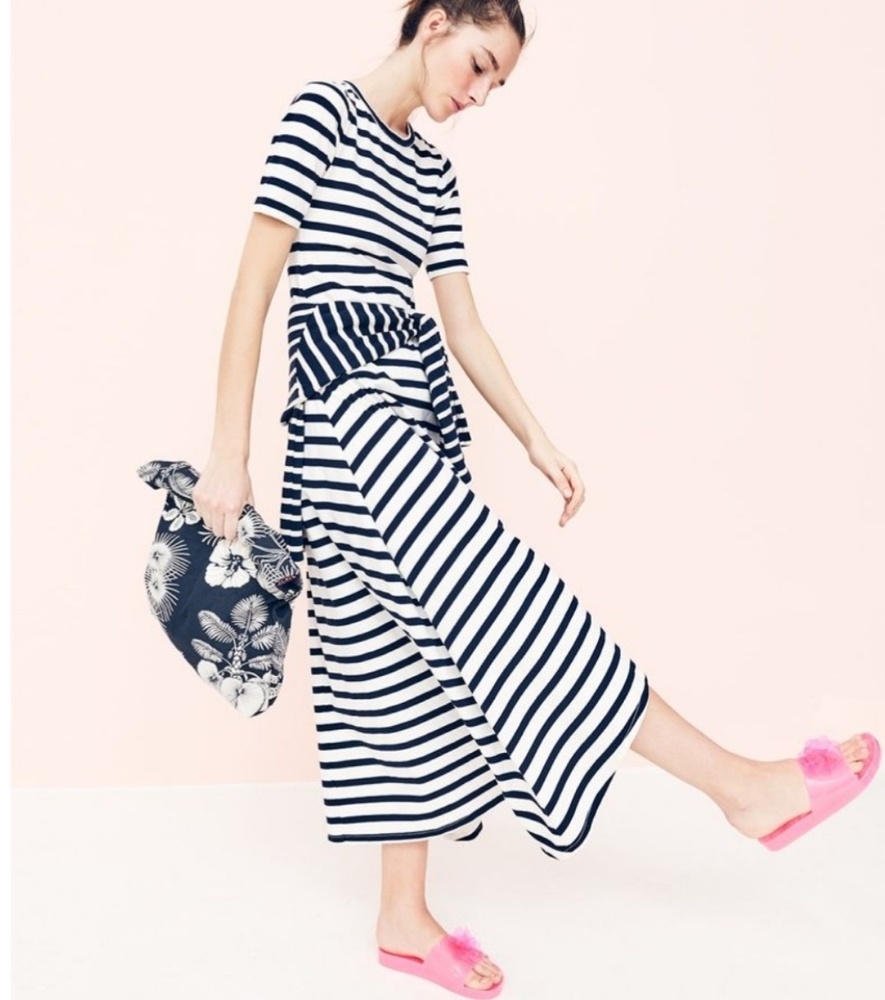 Jcrew XS stripped maxi dress navy and white
